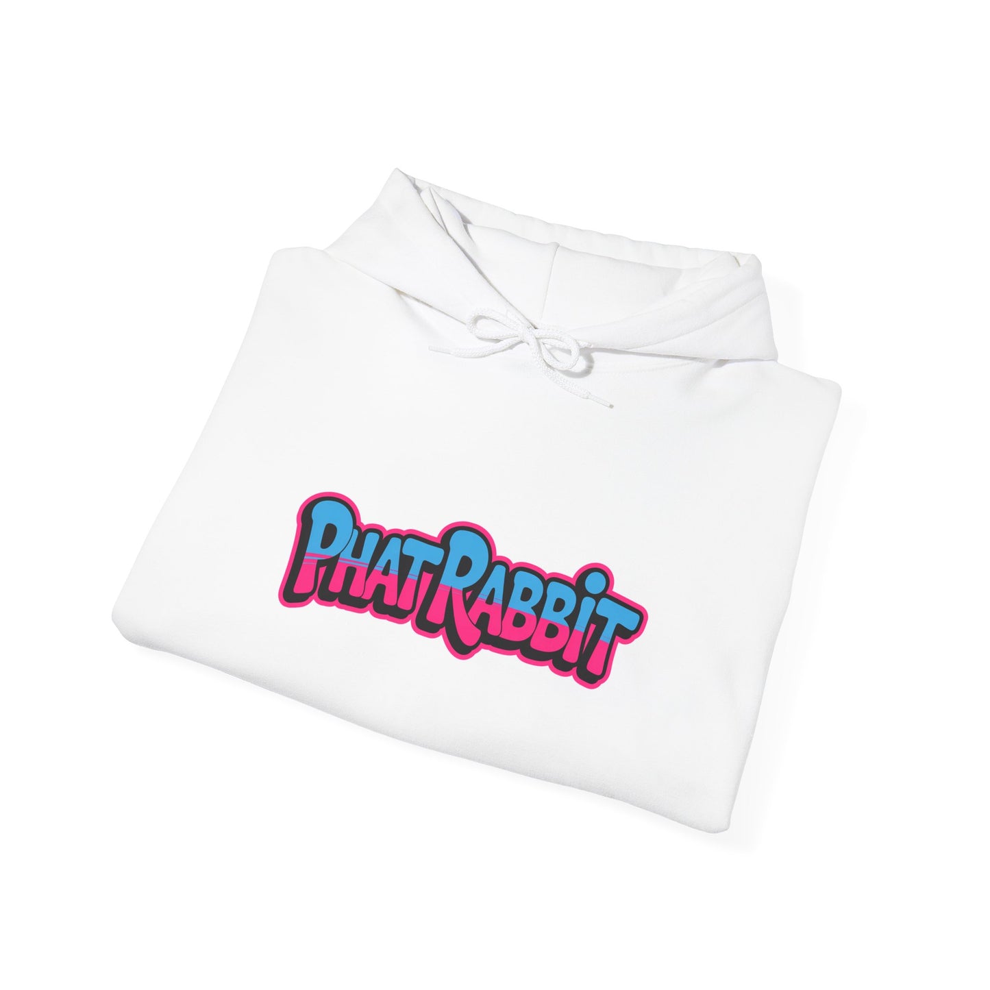 Phat Rabbit Graphic Hoodie — Colorful Neon Bunny Streetwear Sweatshirt