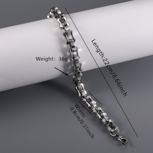 Popular Streetwear Cuban Chain Bracelet For Men, Bold Domineering Punk Hip Hop Design, All-match Stainless Steel Titanium Steel Fashion Accessories
