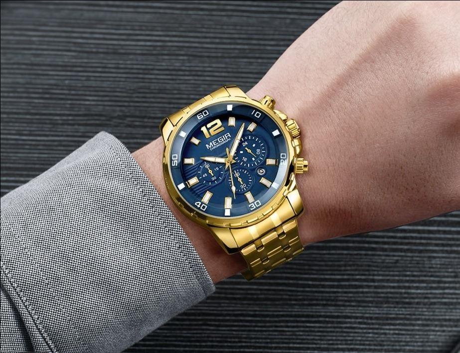 Cordell Christopher Men's Luxury Gold Business Watch