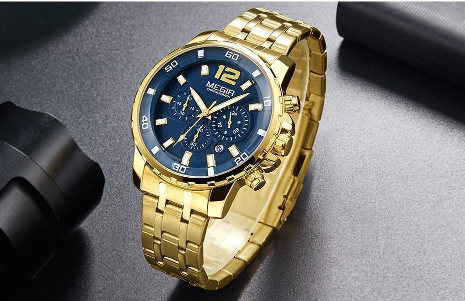 Cordell Christopher Men's Luxury Gold Business Watch