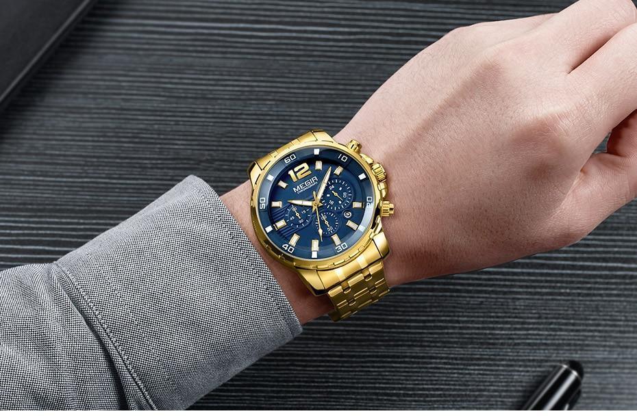 Cordell Christopher Men's Luxury Gold Business Watch